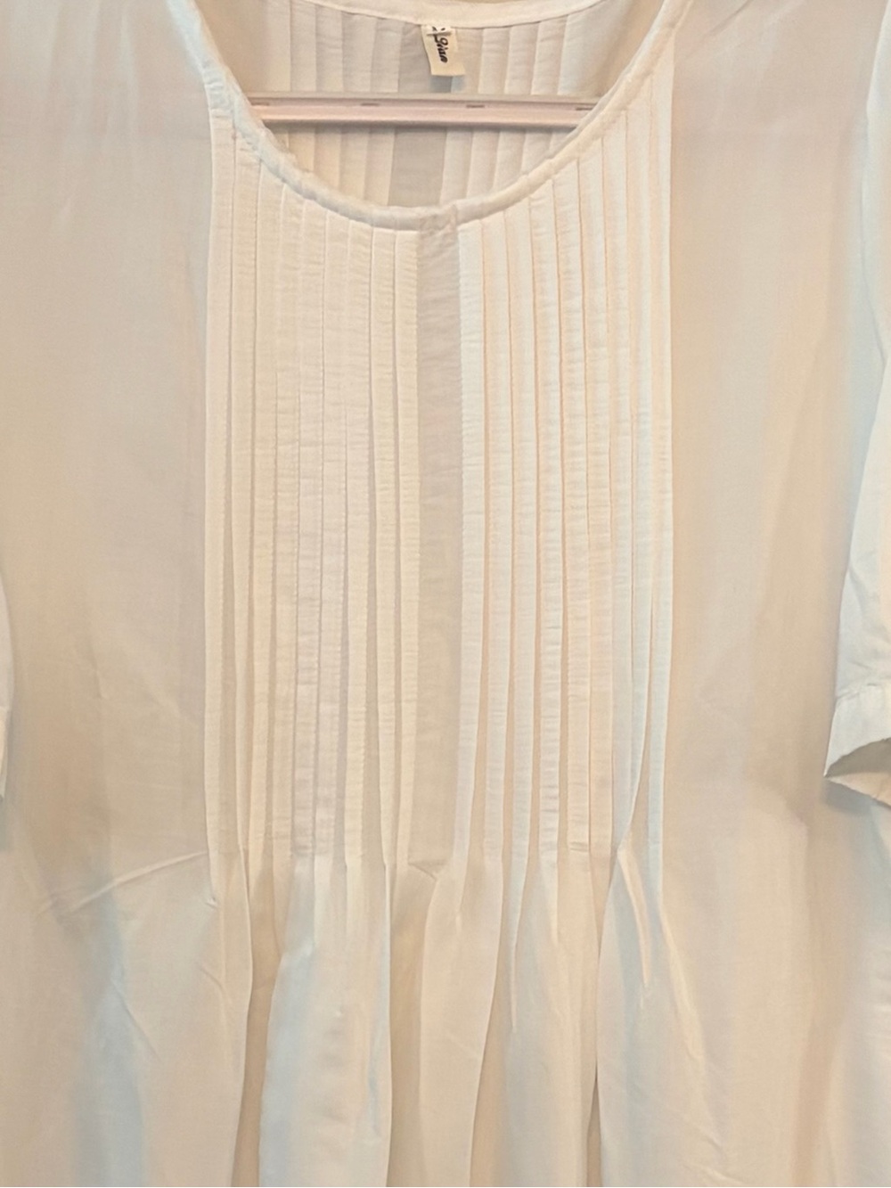 White Pintuck Cottagecore Midi Dress | Romantic Heirloom Prairie Lounge Dress - Picture 4 of 11